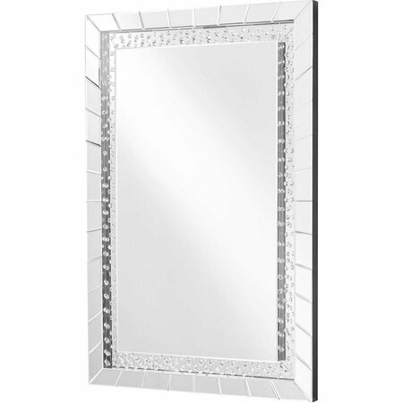 ELEGANT DECOR Sparkle 47 in. Contemporary Crystal Rectangle Mirror, Clear MR9103